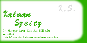 kalman szeitz business card
